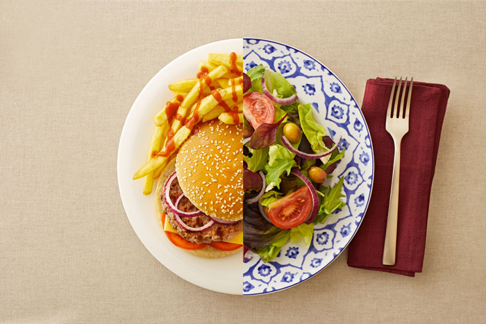 burger et salade