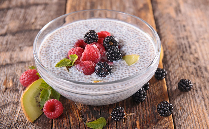 Pudding aux graines de chia et fruits rouges