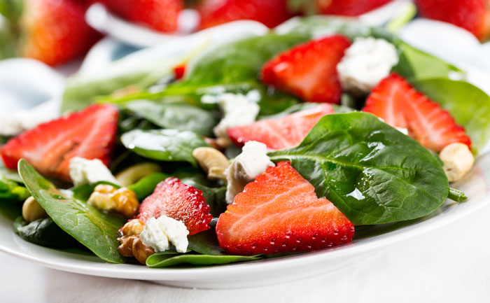 salade chèvre et fraises