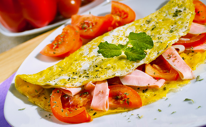 Omelette aux tomates
